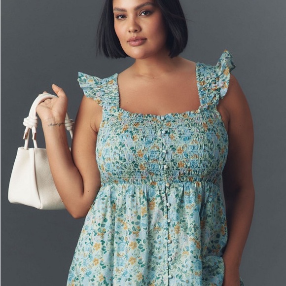 Anthropologie The Peregrine Midi Dress: Square-Neck Edition 1X - Picture 2 of 12